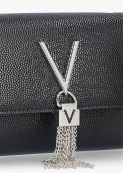 Divina Black Silver Pebbled Shoulder Bag