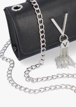 Divina Black Silver Pebbled Shoulder Bag