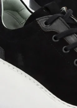 Dufy Black Suede Wedge Trainers