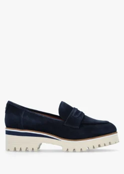 Ebonee Off Navy Suede Chunky Loafers
