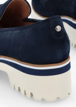 Ebonee Off Navy Suede Chunky Loafers