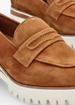 Ebonee Tan Suede Chunky Loafers