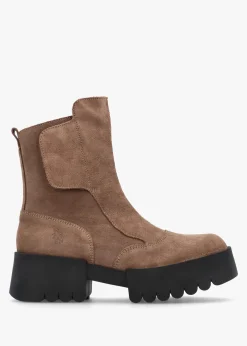 Egli Taupe Suede Block Heel Chunky Ankle Boots