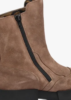 Egli Taupe Suede Block Heel Chunky Ankle Boots