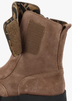 Egli Taupe Suede Block Heel Chunky Ankle Boots