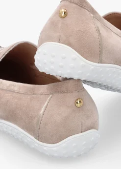 Elinia Beige Suede Tassel Loafers