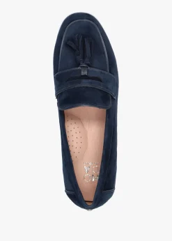 Elinia Navy Suede Tassel Loafers