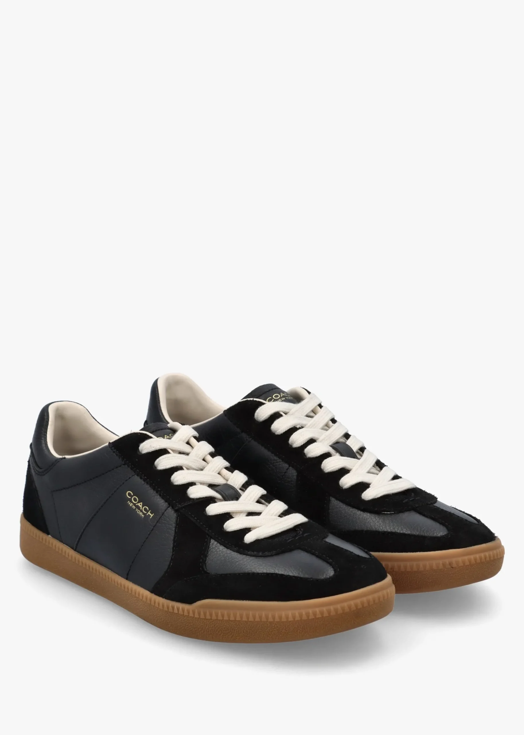 Ellis Black Leather & Suede Trainers