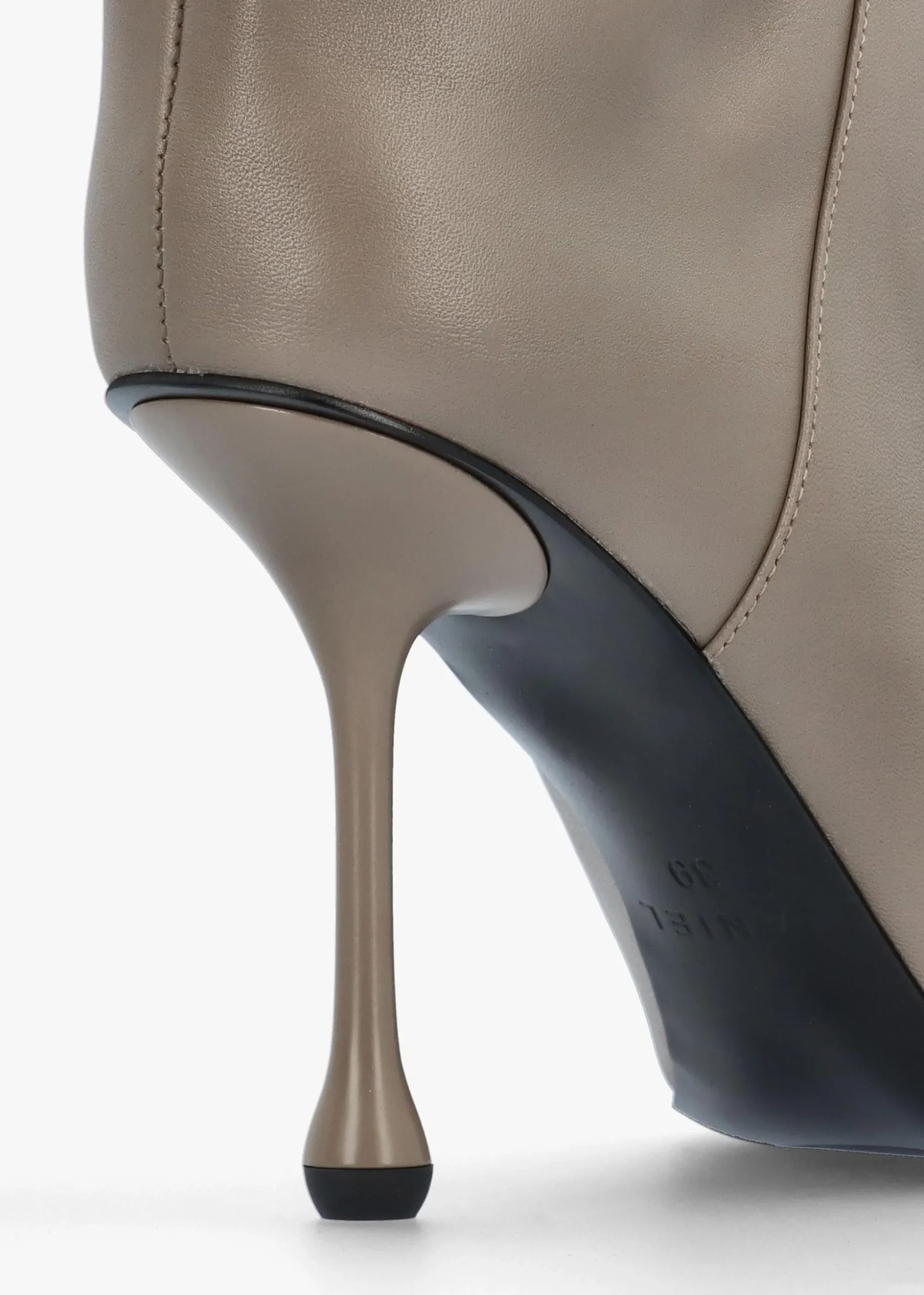 Elodie Taupe Leather Sculpted Heel Knee Boots