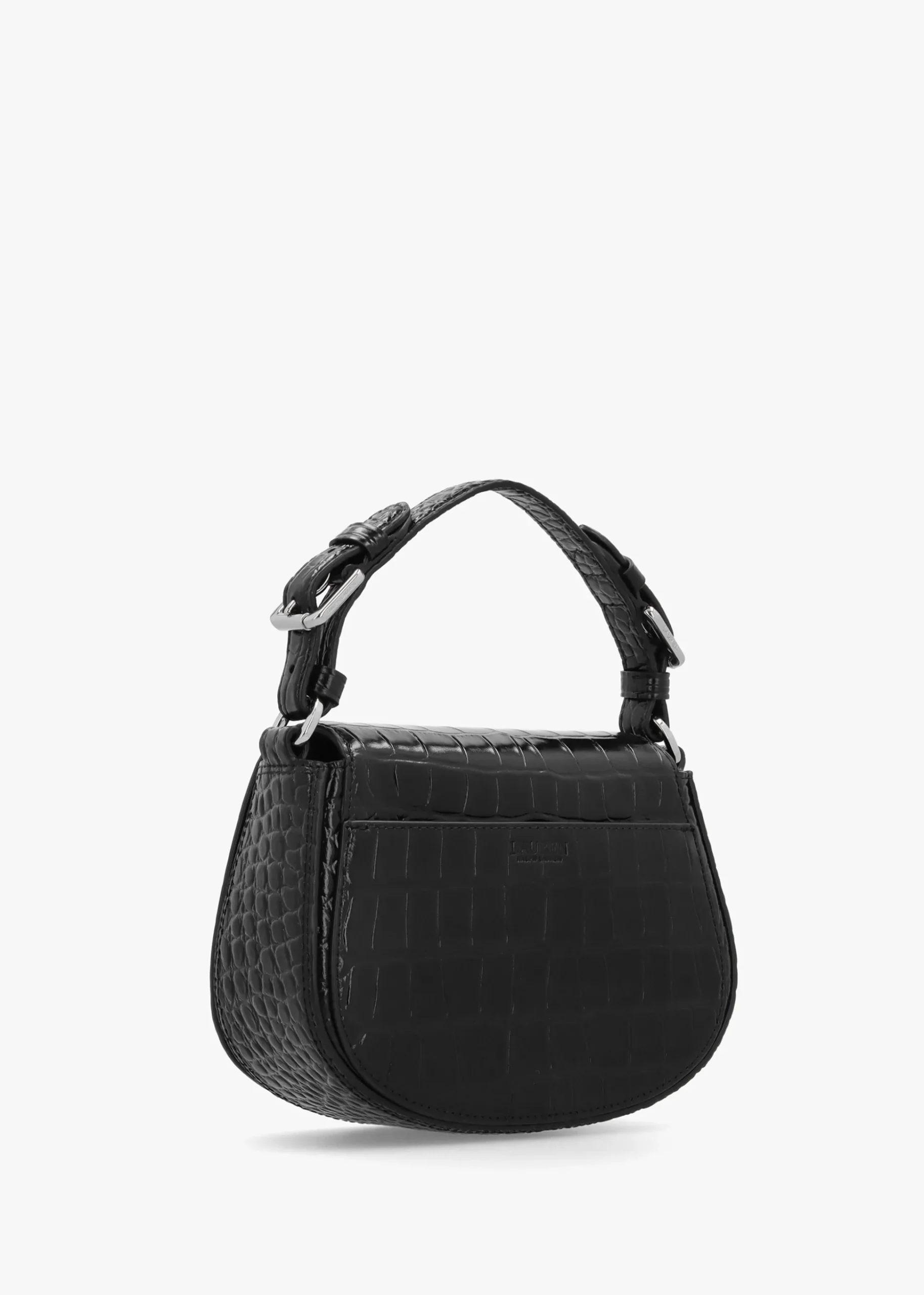 Embossed Tanner Medium Black Leather Cross-Body Bag
