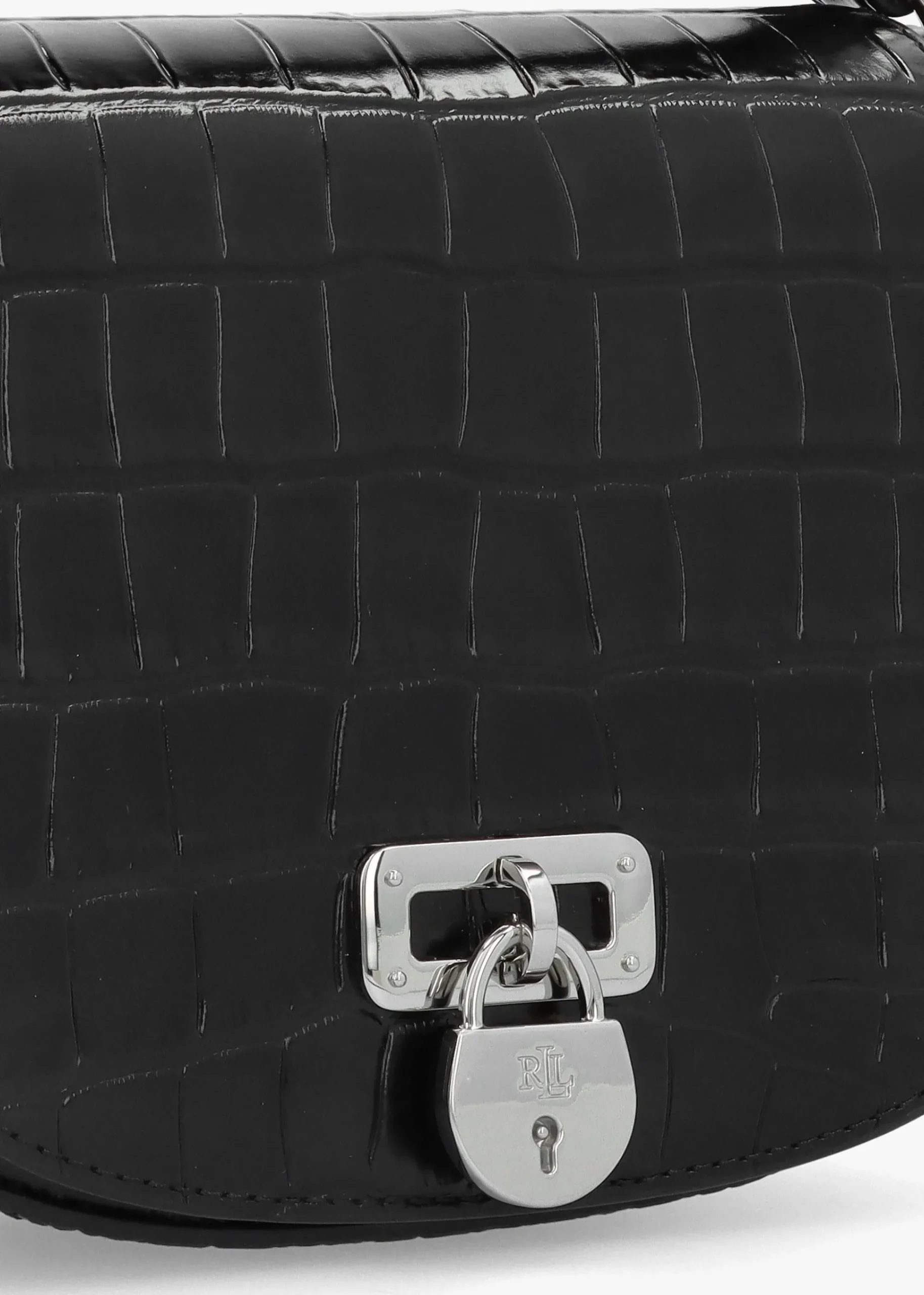 Embossed Tanner Medium Black Leather Cross-Body Bag