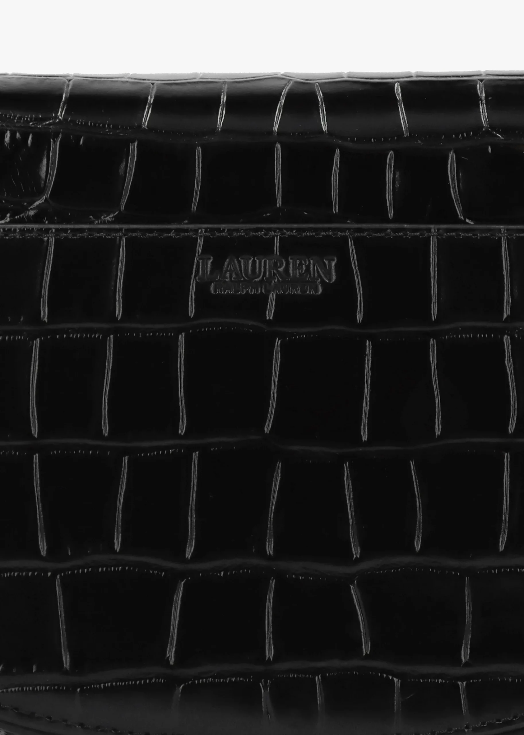 Embossed Tanner Medium Black Leather Cross-Body Bag