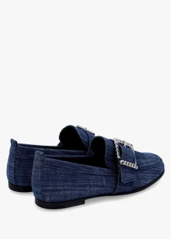 Emma Indigo Denim Buckle Loafers