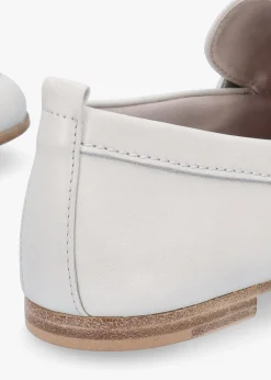 Emma Silver Grey Leather Buckle Loafers