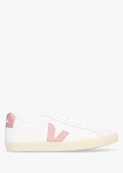 Esplar Logo Leather Extra White Nacre Trainers