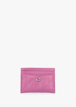 Essentials Quilted Pillow Fuchsia Leather Card Case