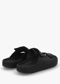 Etna Full Black Leather Sandals