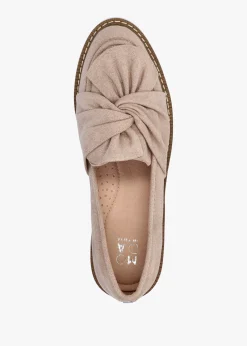 Eves Beige Textile Loafers