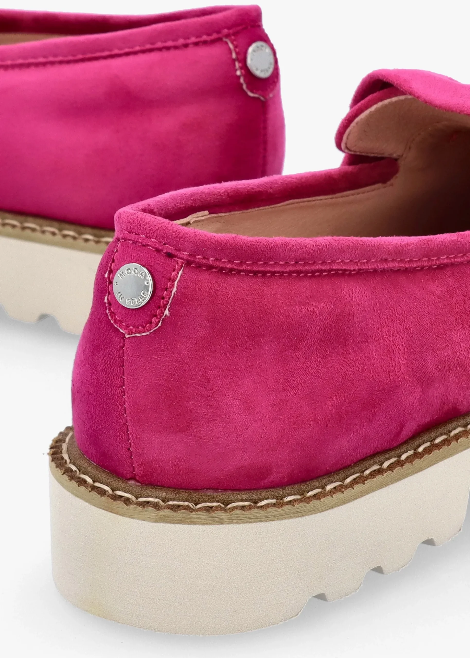 Eves Pink Textile Loafers