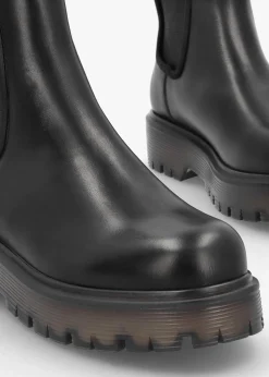Ezzie Black Leather Tall Chelsea Boots