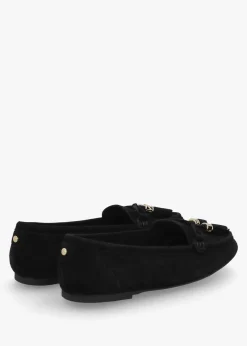 Famina Black Suede Tassel Loafers