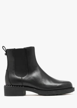 Fancy Black Leather Chelsea Boots