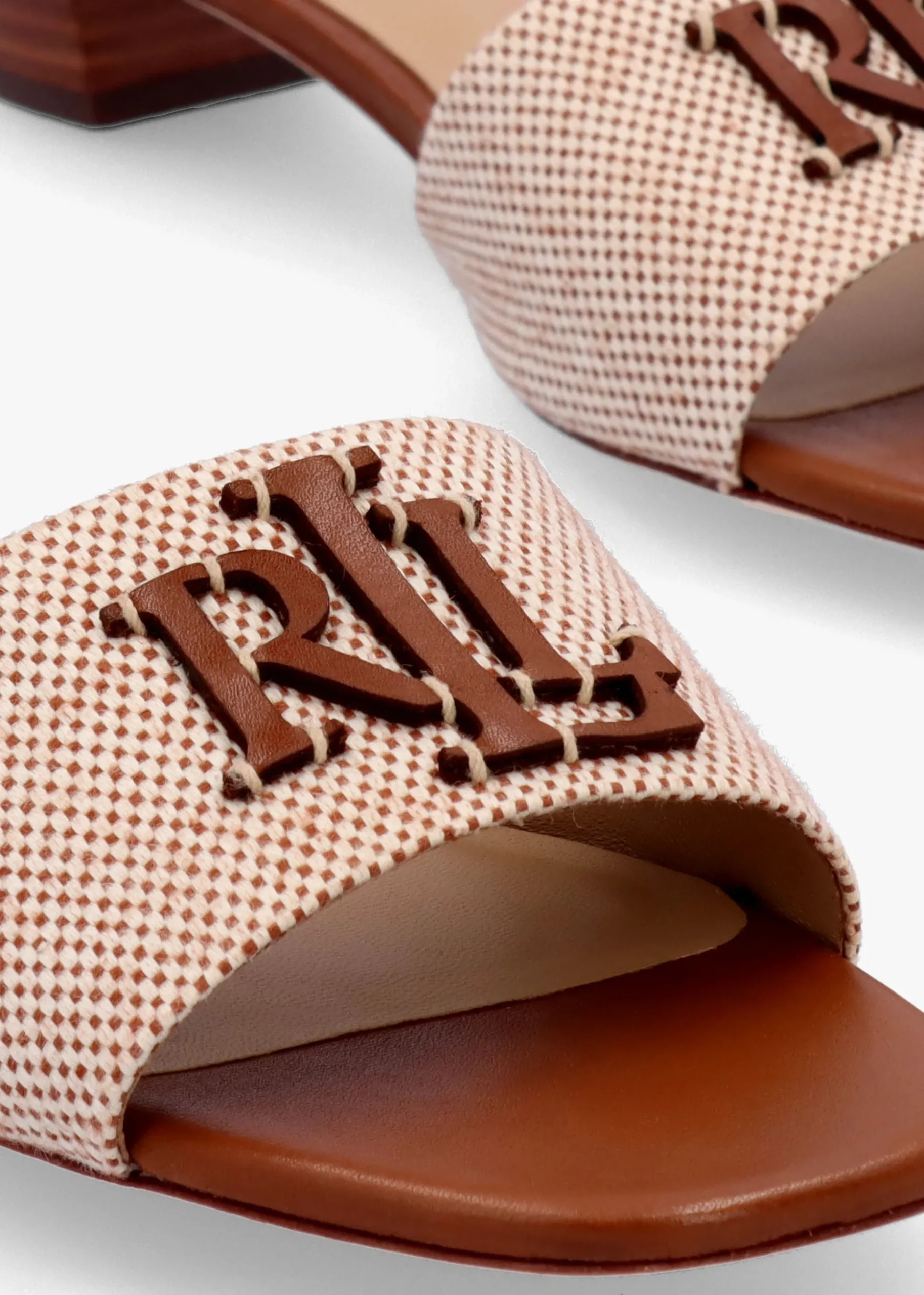 Fay Logo Resort Tan Low Heel Mules