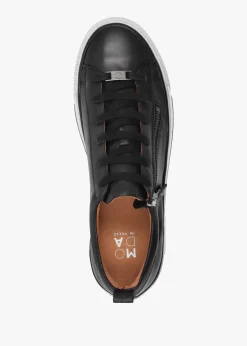 Filician Black Leather Side Zip Trainers
