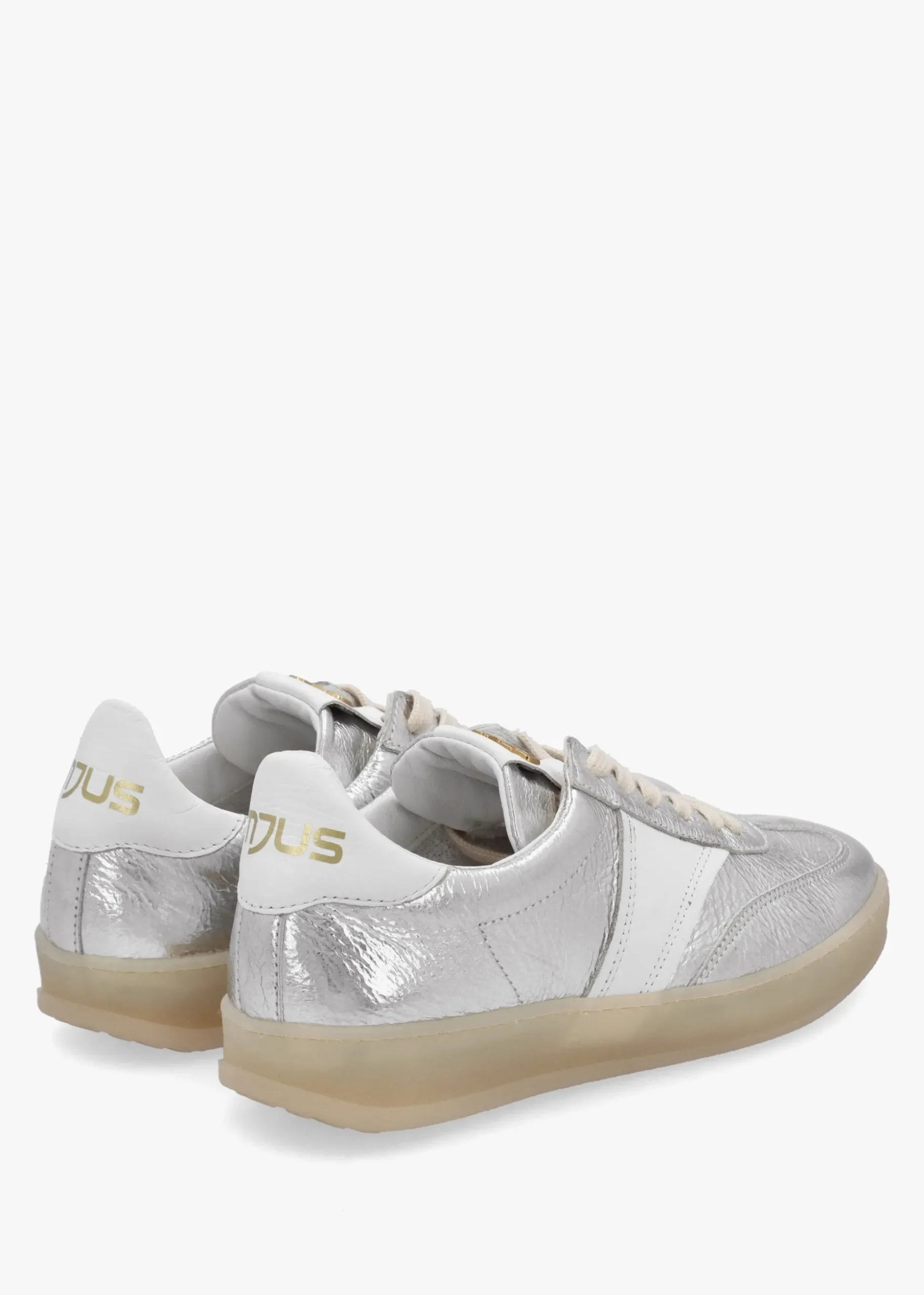 Flash Silver Metallic Leather Trainers
