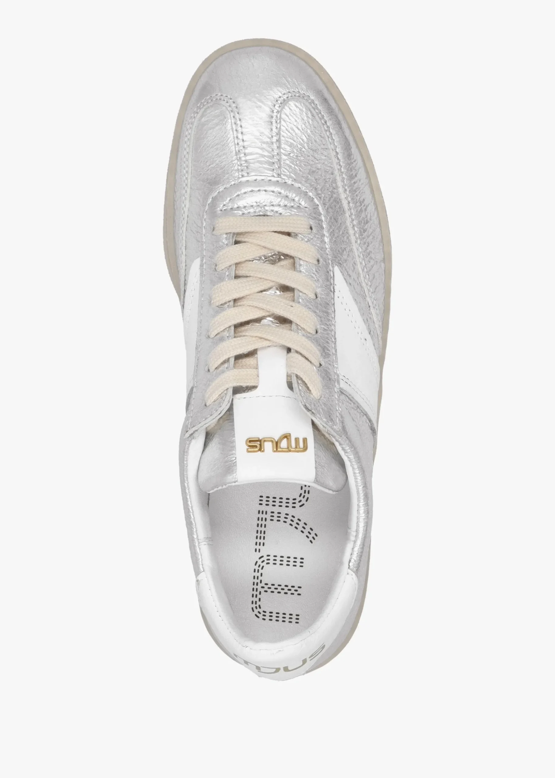 Flash Silver Metallic Leather Trainers