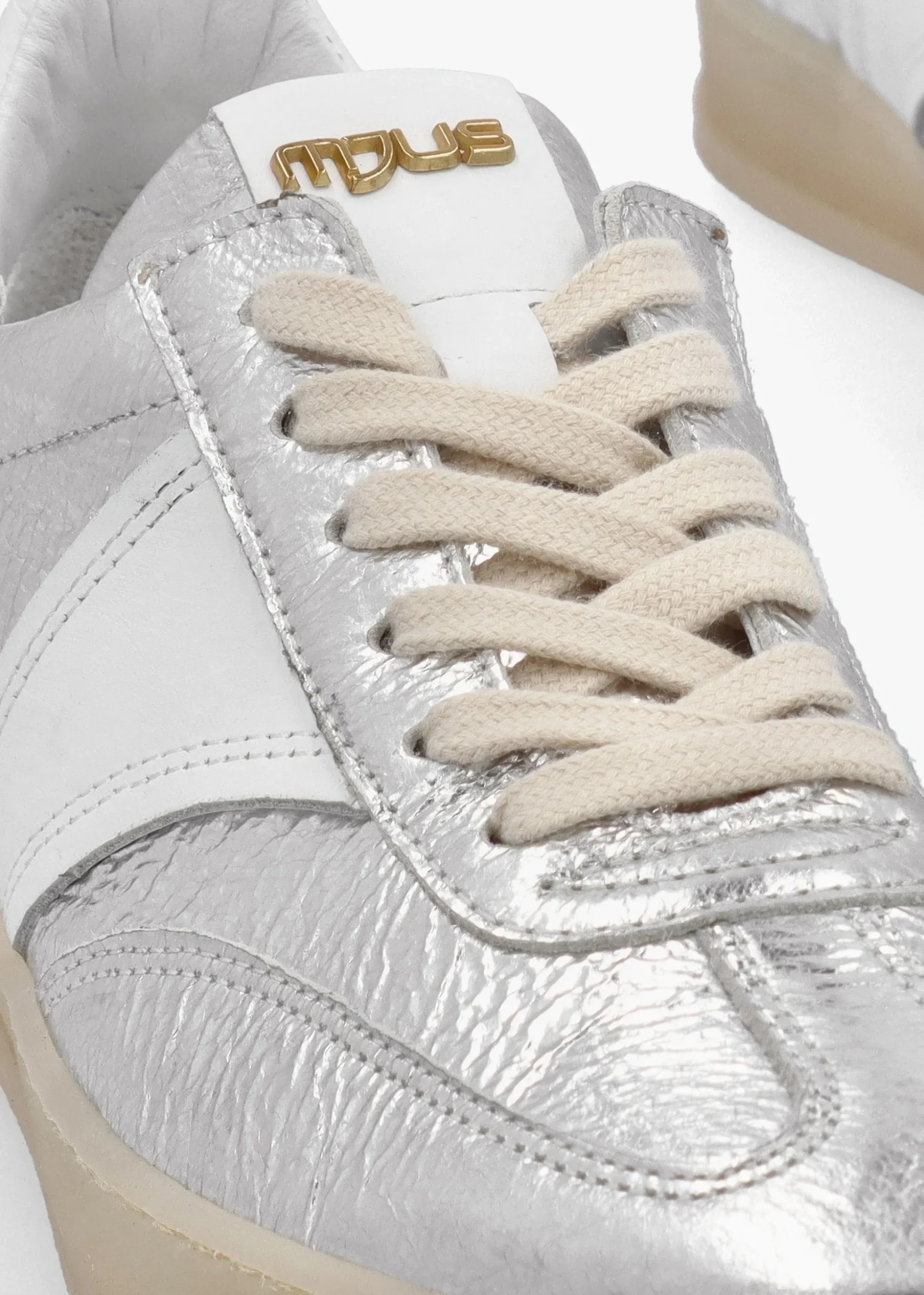 Flash Silver Metallic Leather Trainers