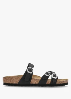 Franca Black Oiled Nubuck Leather Mules