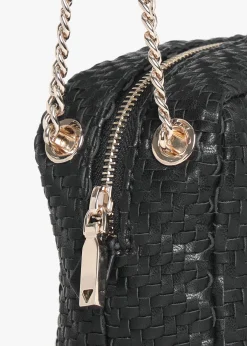 Francy Woven Black Camera Cross-Body Bag