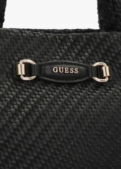 Francy Woven Black Tote Bag