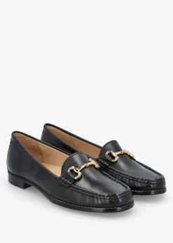 Galtro Black Smooth Leather Snaffle Loafers