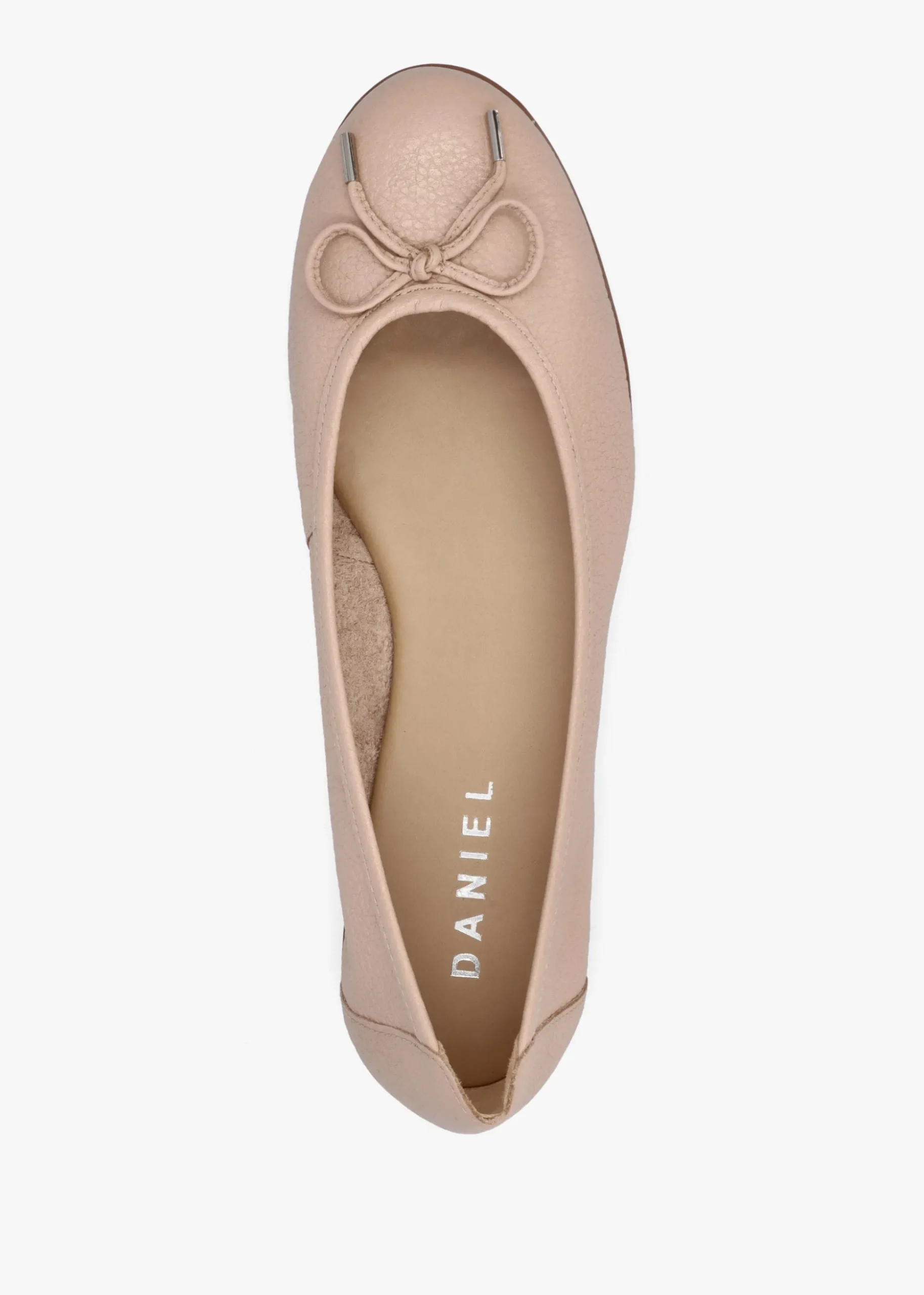 Gambi Nude Blush Tumbled Leather Ballet Pumps