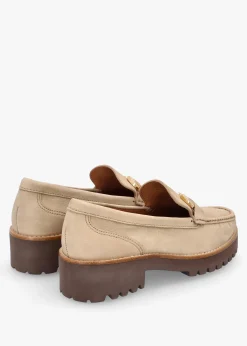 Garrera Beige Nubuck Leather Chunky Loafers