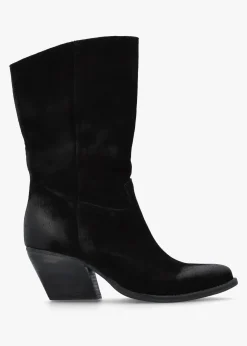 Genesis Black Leather Western Calf Boots