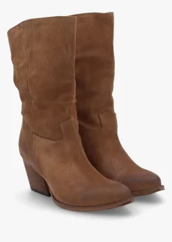 Genesis Tan Leather Western Calf Boots