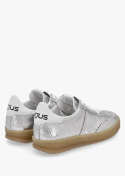 Genova Silver Metallic Leather Trainers