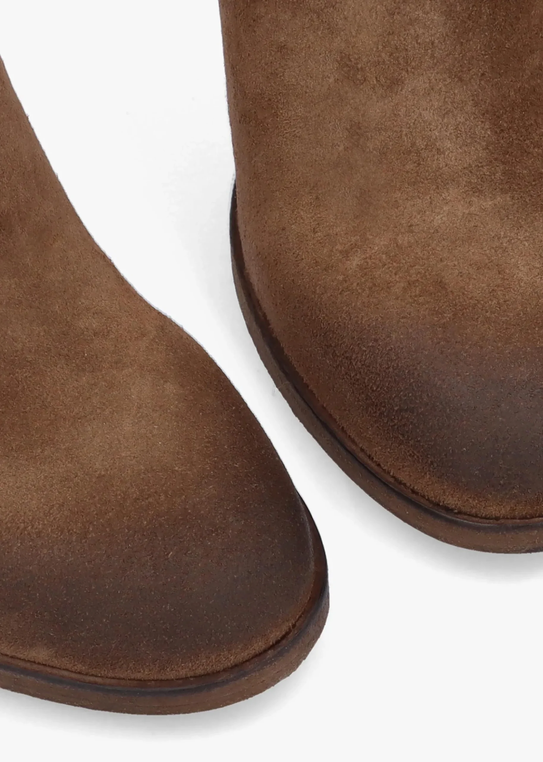 Giddy Taupe Suede Buckle Block Heeled Ankle Boots