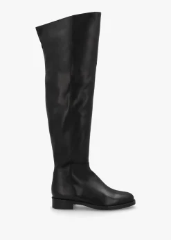 Giselle Black Leather Over The Knee Boots