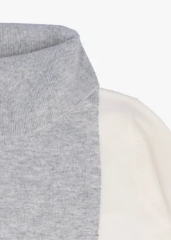 Grey Wool Mix Roll Neck Knitted Jumper