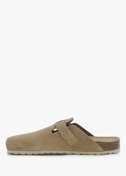 Iclog Beige Suede Clogs