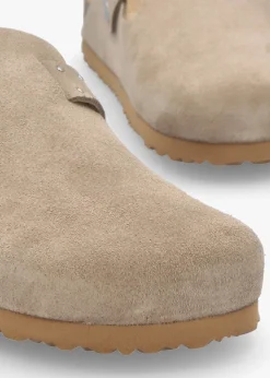 Iclog Studded Beige Suede Clogs