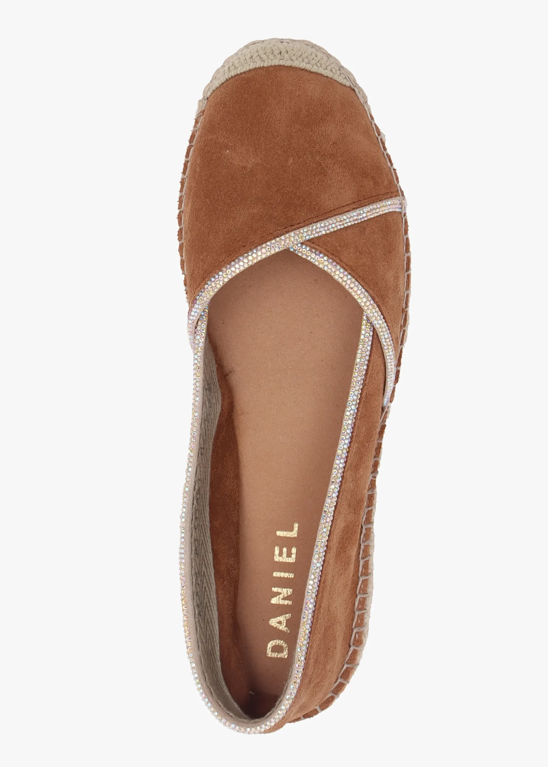 Idiamante Tan Suede Embellished Flatform Espadrilles