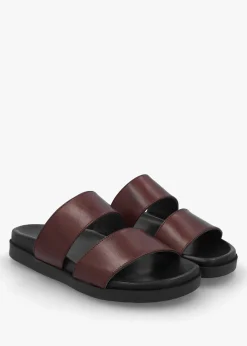 Imogen Brown Leather Two Band Mules