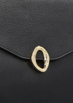 Inclutch Black Tumbled Leather Envelope Clutch