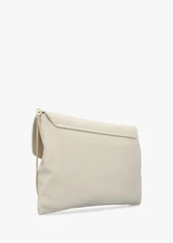 Inclutch Cream Tumbled Leather Envelope Clutch