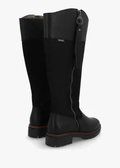 Ingrid Black Leather Knee High Boots